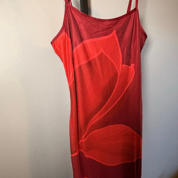 Women's Pretty Garden Red Floral Sleeveless Maxi Dress S - Picture 2 of 5